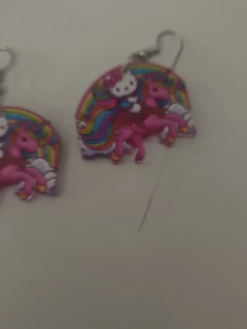 Hello Kitty Rainbow Unicorn Pink Drop Earrings